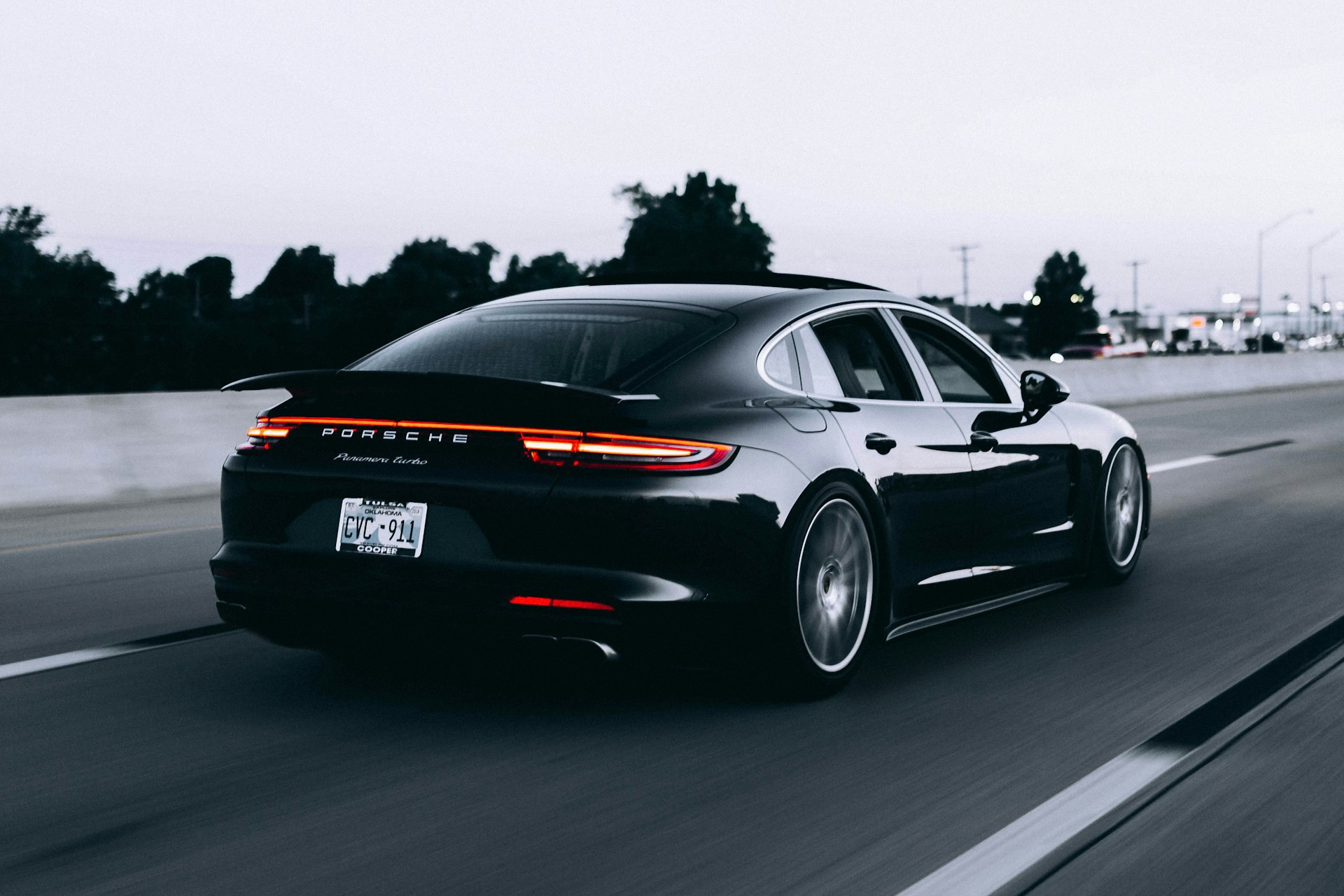 Luxury car on a scenic road